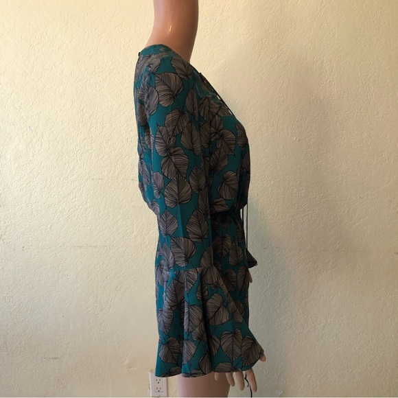 Mas Animale Overall Romper Women’s Size 36(XS/S) Green/Gray Long Flared Sleeves - Picture 3 of 16